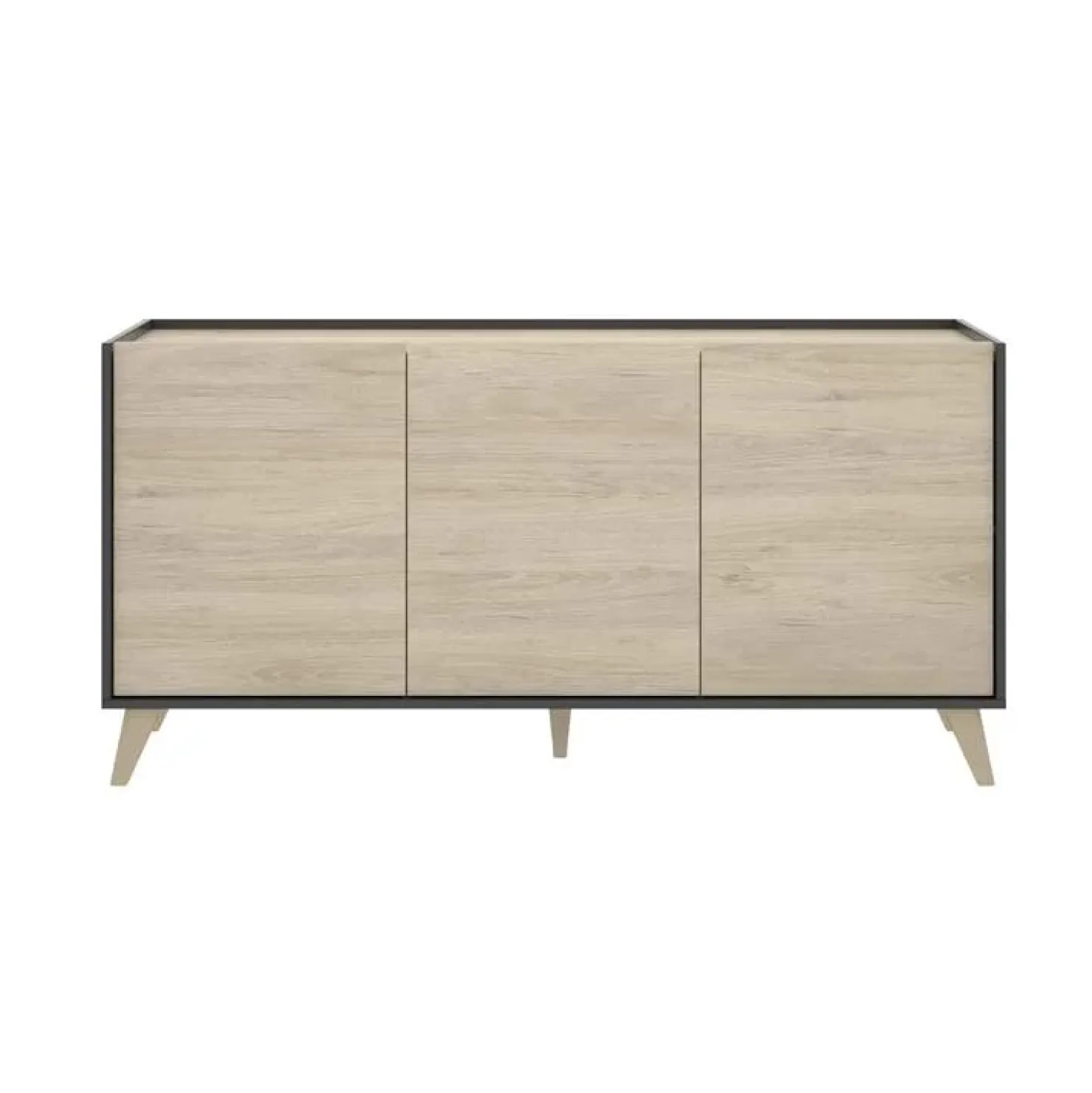 Garnero Arredamenti Credenza 155x75h cm 3 ante moderna ante rovere grafite Elmer Rovere - Grafite Clearance