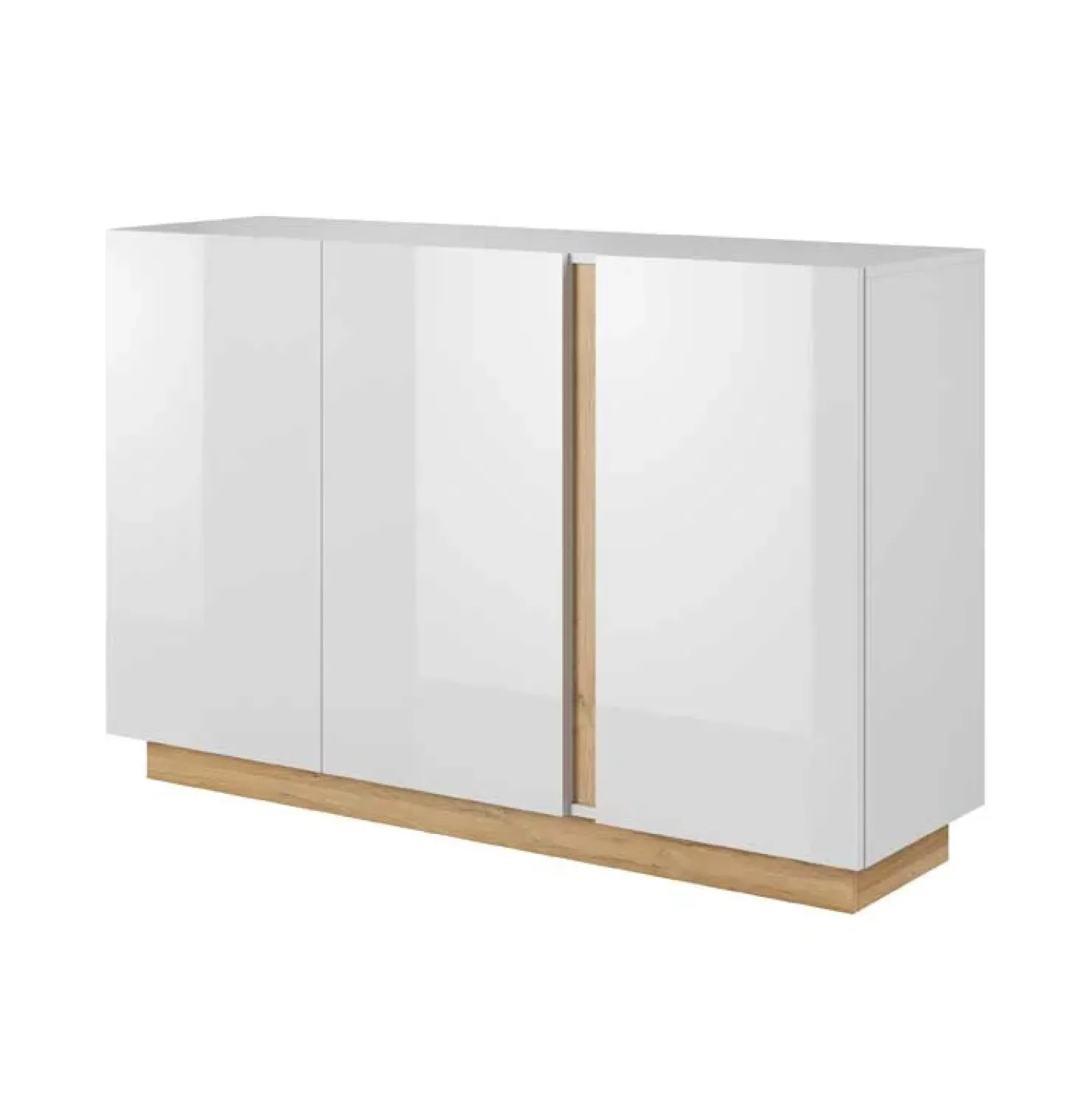 Garnero Arredamenti Credenza 138x91h cm 3 ante moderna soggiorno bianco rovere Noa Gihome® Hot