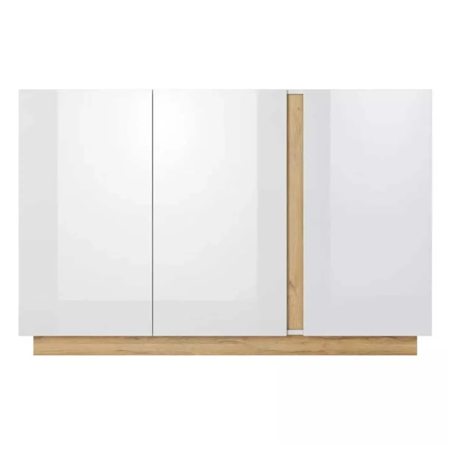 Garnero Arredamenti Credenza 138x91h cm 3 ante moderna soggiorno bianco rovere Noa Gihome® Hot