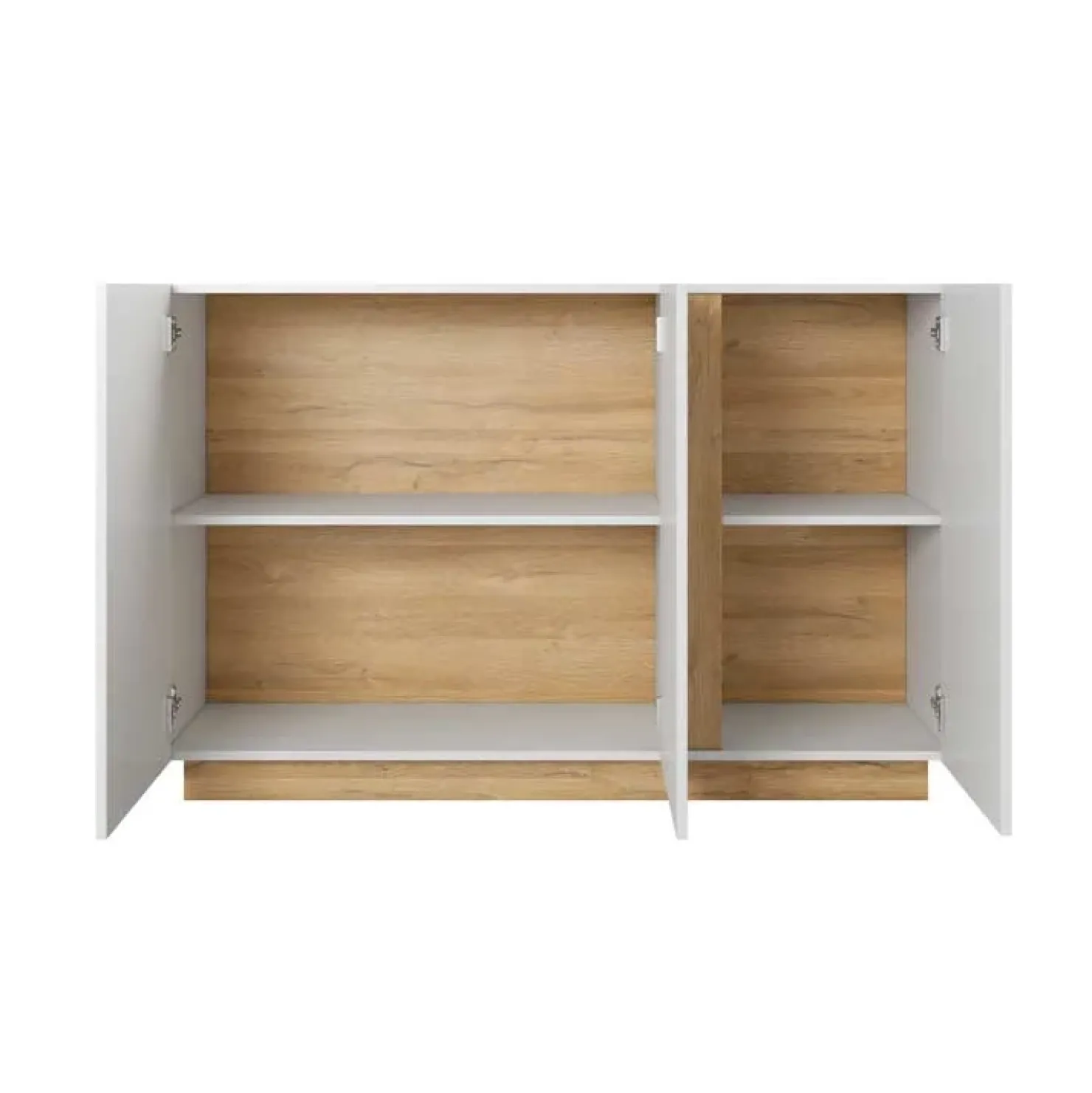 Garnero Arredamenti Credenza 138x91h cm 3 ante moderna soggiorno bianco rovere Noa Gihome® Hot