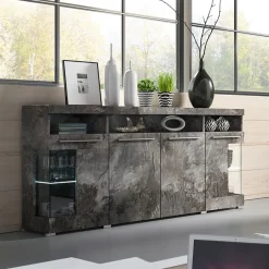 Garnero Arredamenti Credenza 182x92h cm 4 ante moderna ossido Frisk Clearance