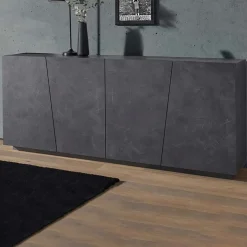 Garnero Arredamenti Credenza 200x86h cm 4 ante moderna Candia Gihome® Ossido Discount