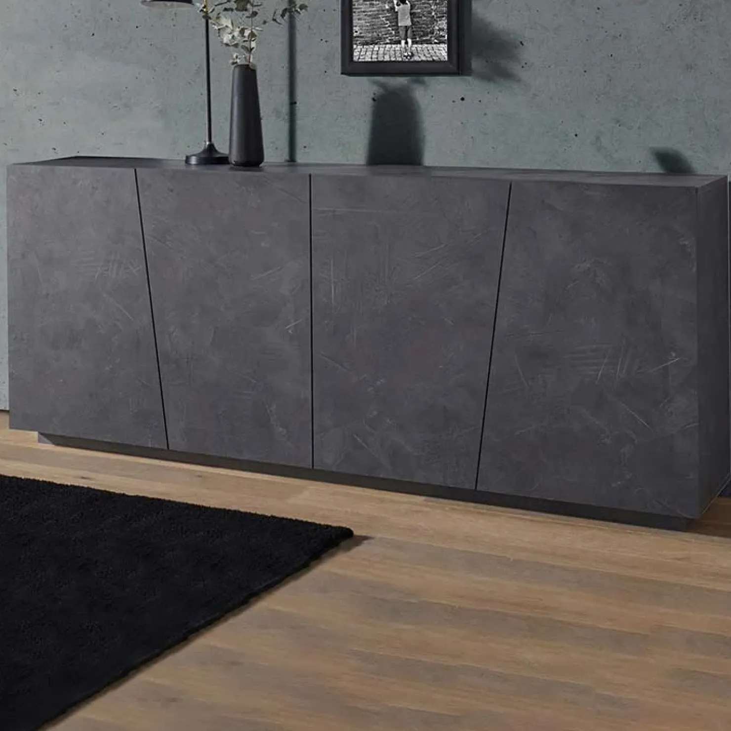 Garnero Arredamenti Credenza 200x86h cm 4 ante moderna Candia Gihome® Ossido Discount