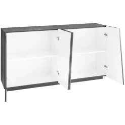 Garnero Arredamenti Credenza 159x86h cm 4 ante moderna Candia Gihome® Ossido Clearance