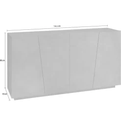 Garnero Arredamenti Credenza 159x86h cm 4 ante moderna Candia Gihome® Ossido Clearance