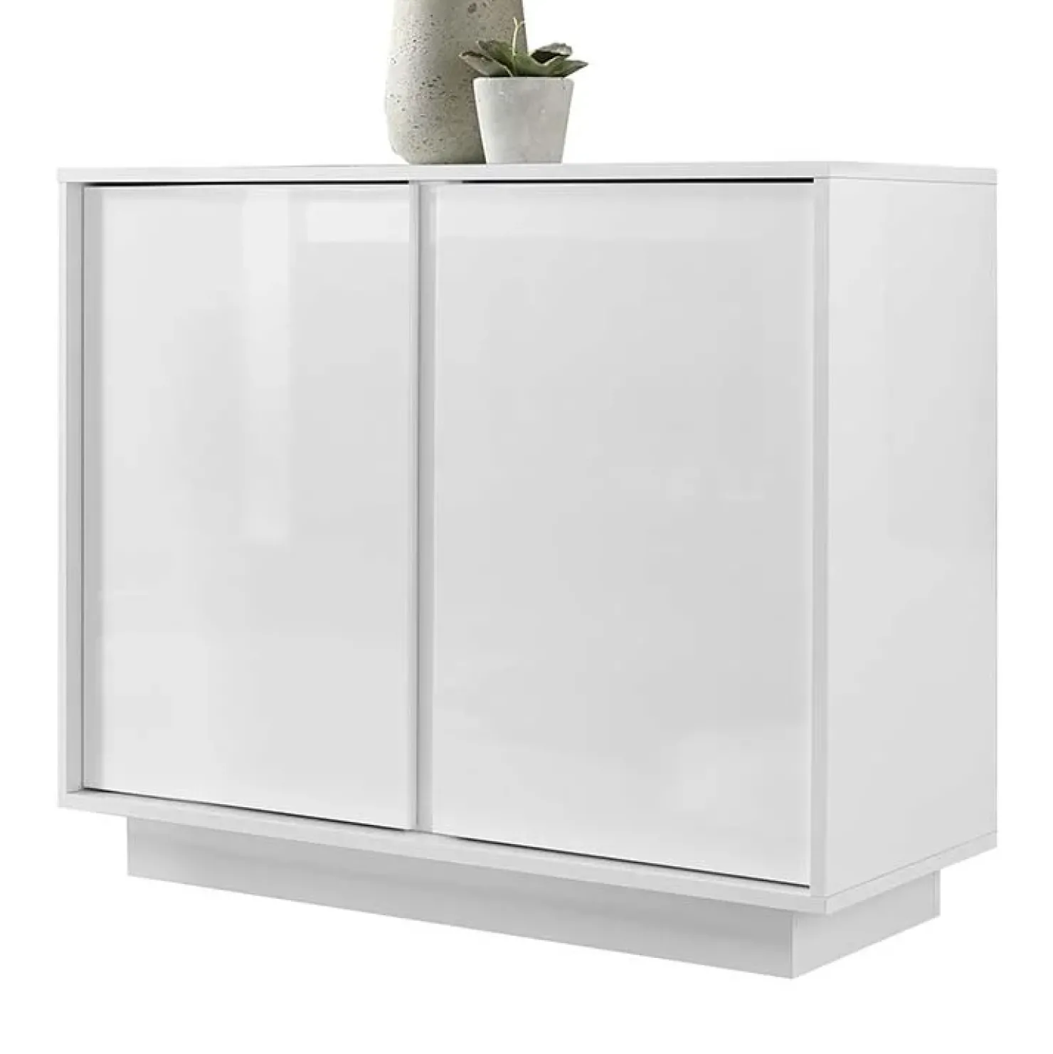 Garnero Arredamenti Credenza 92x79h cm 2 ante moderna soggiorno bianco lucido Spirit Hot