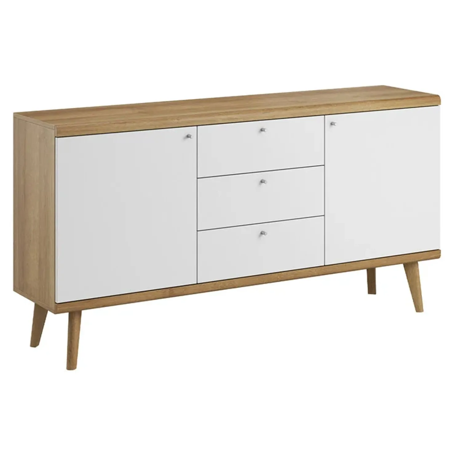 Garnero Arredamenti Credenza 160x83h cm 2 ante moderna rovere bianco Menfi Gihome® Outlet