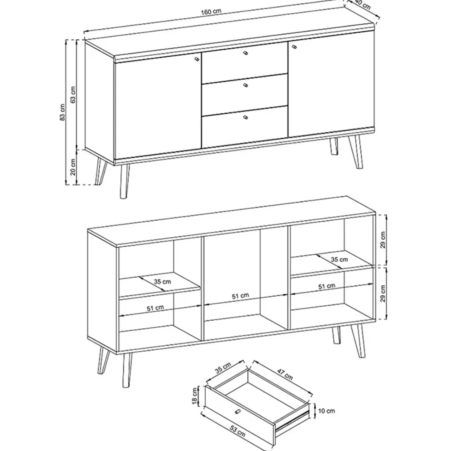 Garnero Arredamenti Credenza 160x83h cm 2 ante moderna rovere bianco Menfi Gihome® Outlet