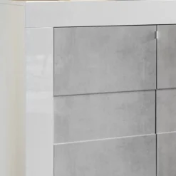 Garnero Arredamenti Credenza 138x84h cm 3 ante moderna bianco lucido cemento Easy Online