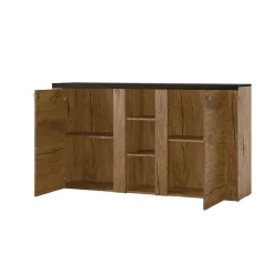 Garnero Arredamenti Credenza 155x85h cm 2 ante moderna quercia rovere grigio Paloma 2 Online