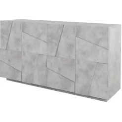Garnero Arredamenti Credenza 143x86h cm 4 ante moderna Zenzero Gihome® Cemento New