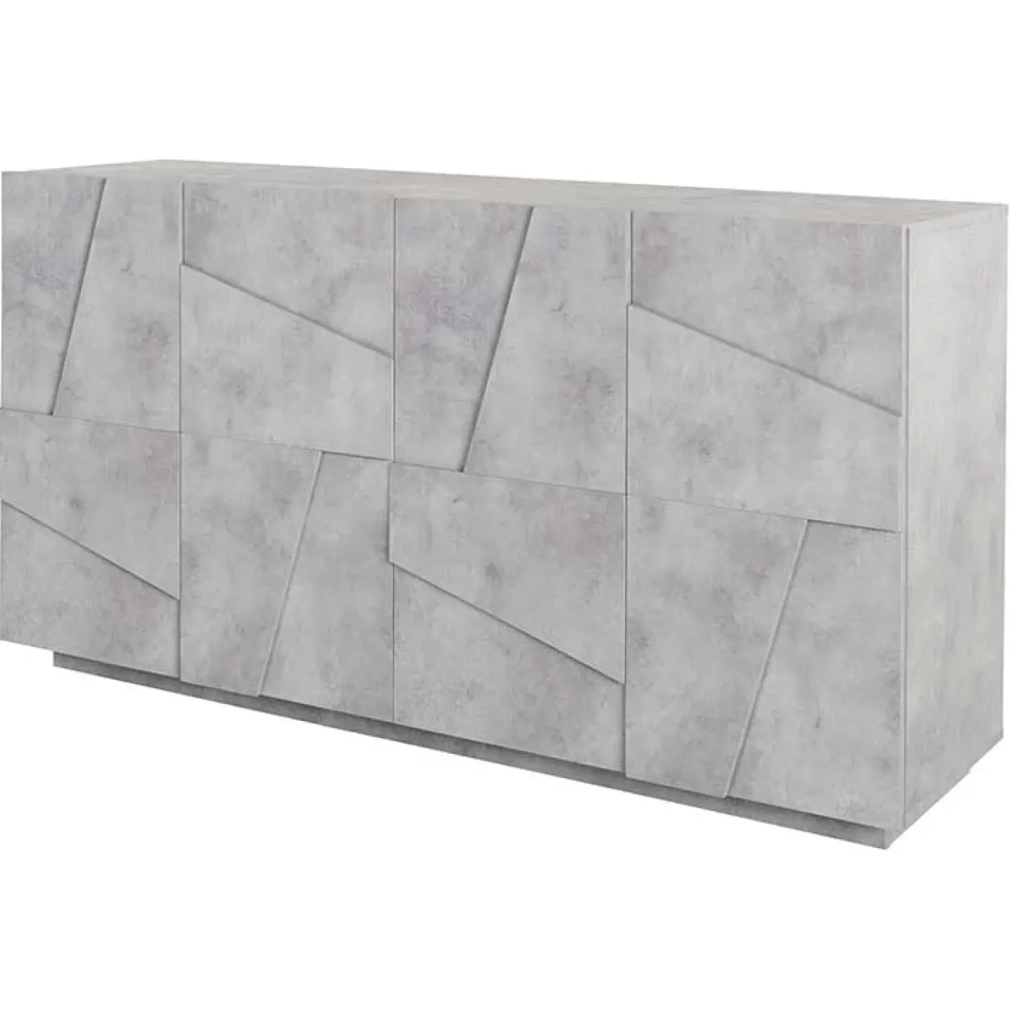 Garnero Arredamenti Credenza 143x86h cm 4 ante moderna Zenzero Gihome® Cemento New