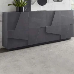 Garnero Arredamenti Credenza 162x86h cm 4 ante moderna Zenzero Gihome® Ossido Best