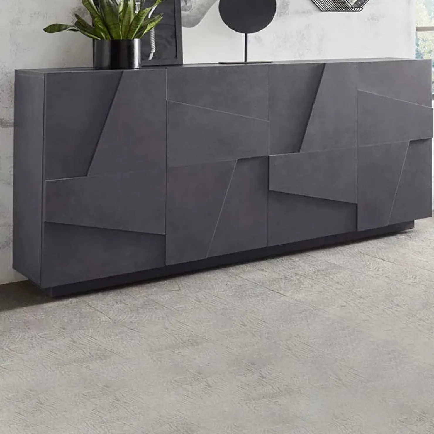 Garnero Arredamenti Credenza 162x86h cm 4 ante moderna Zenzero Gihome® Ossido Best