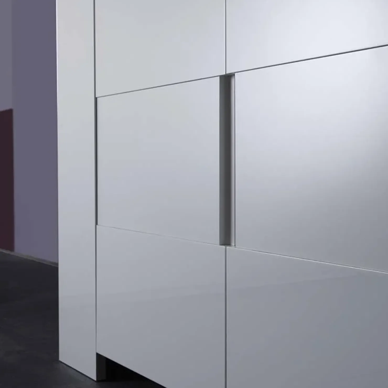 Garnero Arredamenti Credenza 210x84h cm 4 ante moderna design bianco lucido Eos Sale
