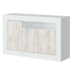 Garnero Arredamenti Credenza 144x87h cm 3 ante moderna soggiorno bianco artico Atene Hot