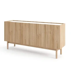 Garnero Arredamenti Credenza 144x68h cm 3 ante moderna rovere chiaro bianco Tanzania Best
