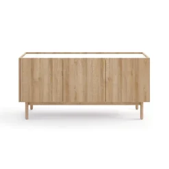 Garnero Arredamenti Credenza 144x68h cm 3 ante moderna rovere chiaro bianco Tanzania Best