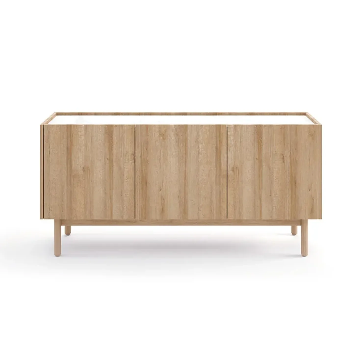 Garnero Arredamenti Credenza 144x68h cm 3 ante moderna rovere chiaro bianco Tanzania Best