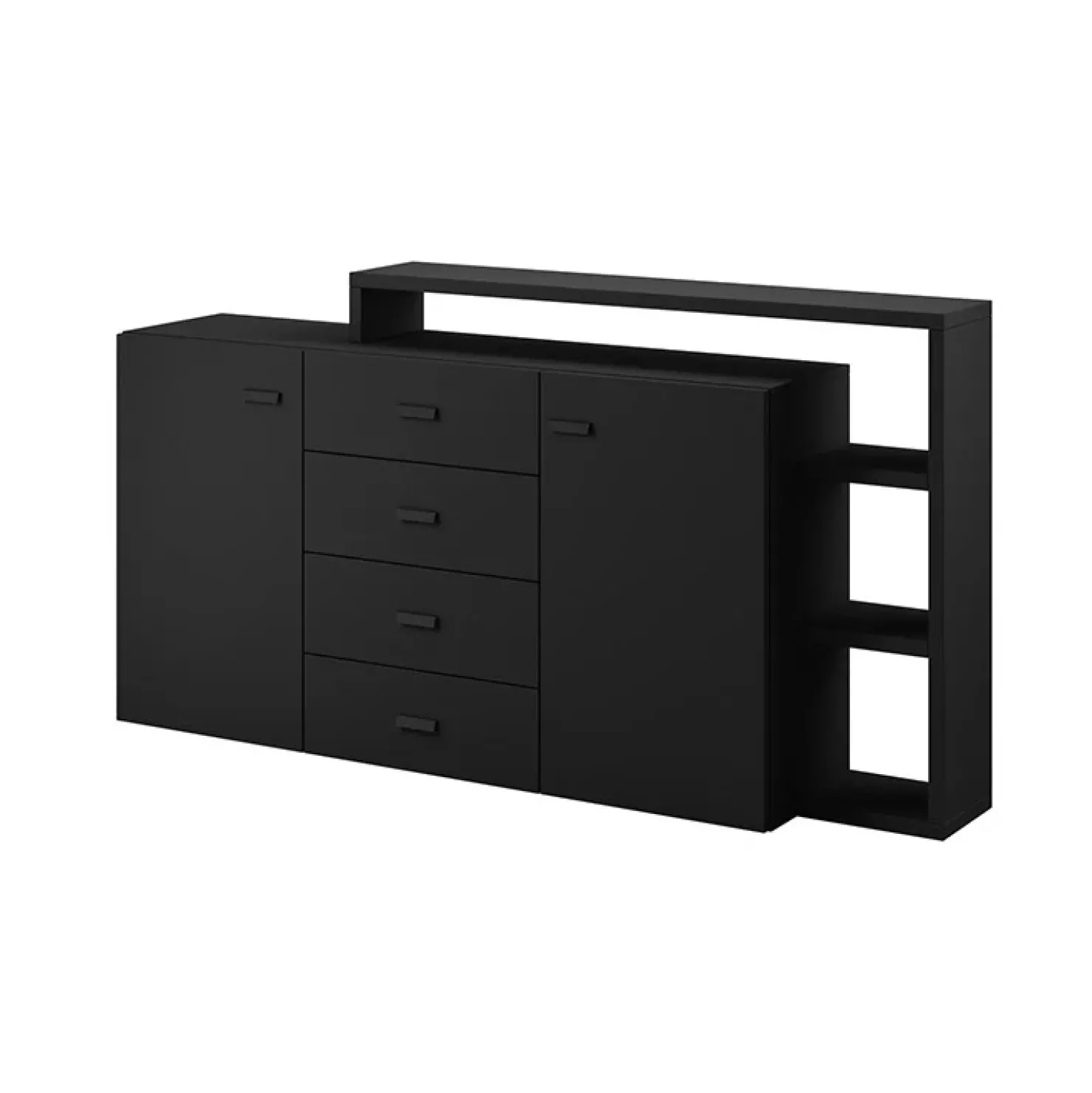 Garnero Arredamenti Credenza 180x97h cm 2 ante soggiorno Megan Gihome® Nero Opaco Outlet