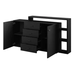 Garnero Arredamenti Credenza 180x97h cm 2 ante soggiorno Megan Gihome® Nero Opaco Outlet