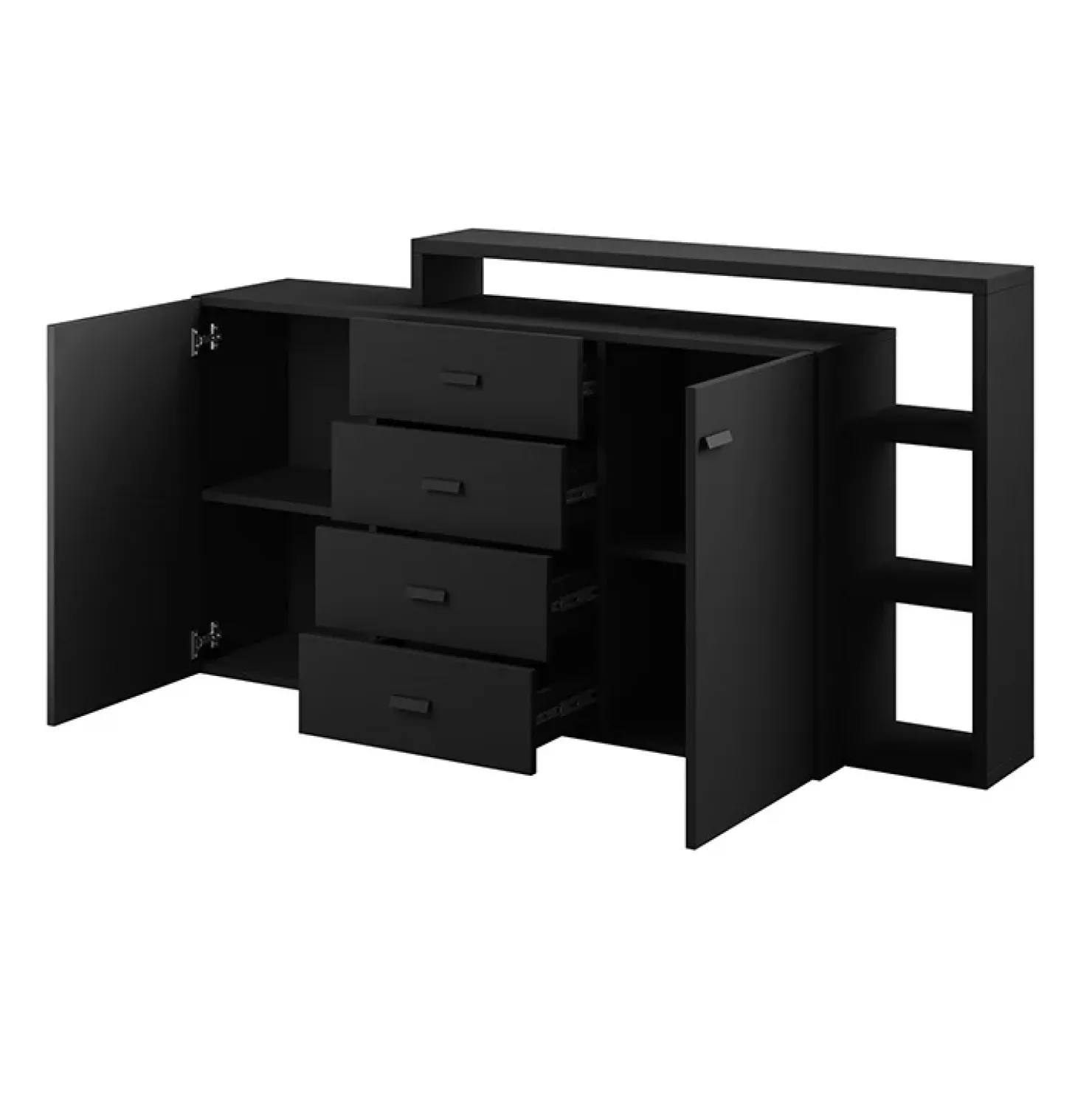 Garnero Arredamenti Credenza 180x97h cm 2 ante soggiorno Megan Gihome® Nero Opaco Outlet