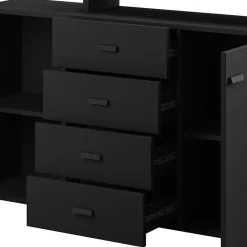 Garnero Arredamenti Credenza 180x97h cm 2 ante soggiorno Megan Gihome® Nero Opaco Outlet