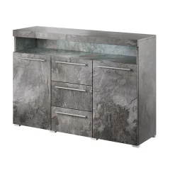 Garnero Arredamenti Credenza 132x92h cm 3 cassetti 2 ante soggiorno Frisk Ossido Outlet