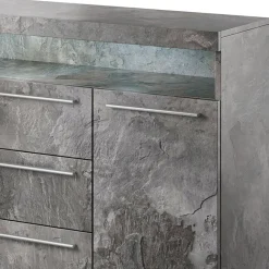 Garnero Arredamenti Credenza 132x92h cm 3 cassetti 2 ante soggiorno Frisk Ossido Outlet