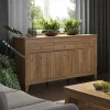 Garnero Arredamenti Credenza 156x98h cm 3 cassetti 3 ante rovere scuro Lucca Clearance