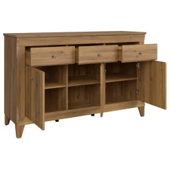 Garnero Arredamenti Credenza 156x98h cm 3 cassetti 3 ante rovere scuro Lucca Clearance