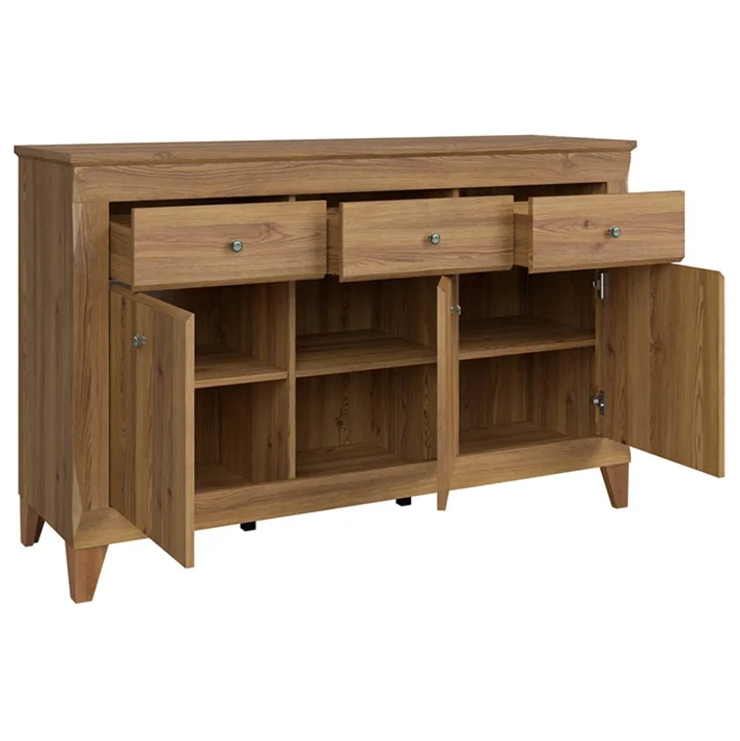 Garnero Arredamenti Credenza 156x98h cm 3 cassetti 3 ante rovere scuro Lucca Clearance