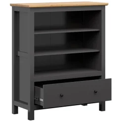 Garnero Arredamenti Credenza 101x121h cm 1 cassetto nero grafite rovere chiaro Holga Clearance