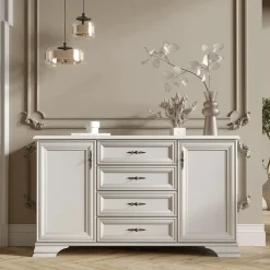 Garnero Arredamenti Credenza 155x90h cm arte povera bianco Angela Outlet