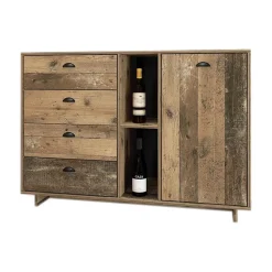 Garnero Arredamenti Credenza 120x85h cm con cassetti moderna legno vecchio antico West Gihome® Hot