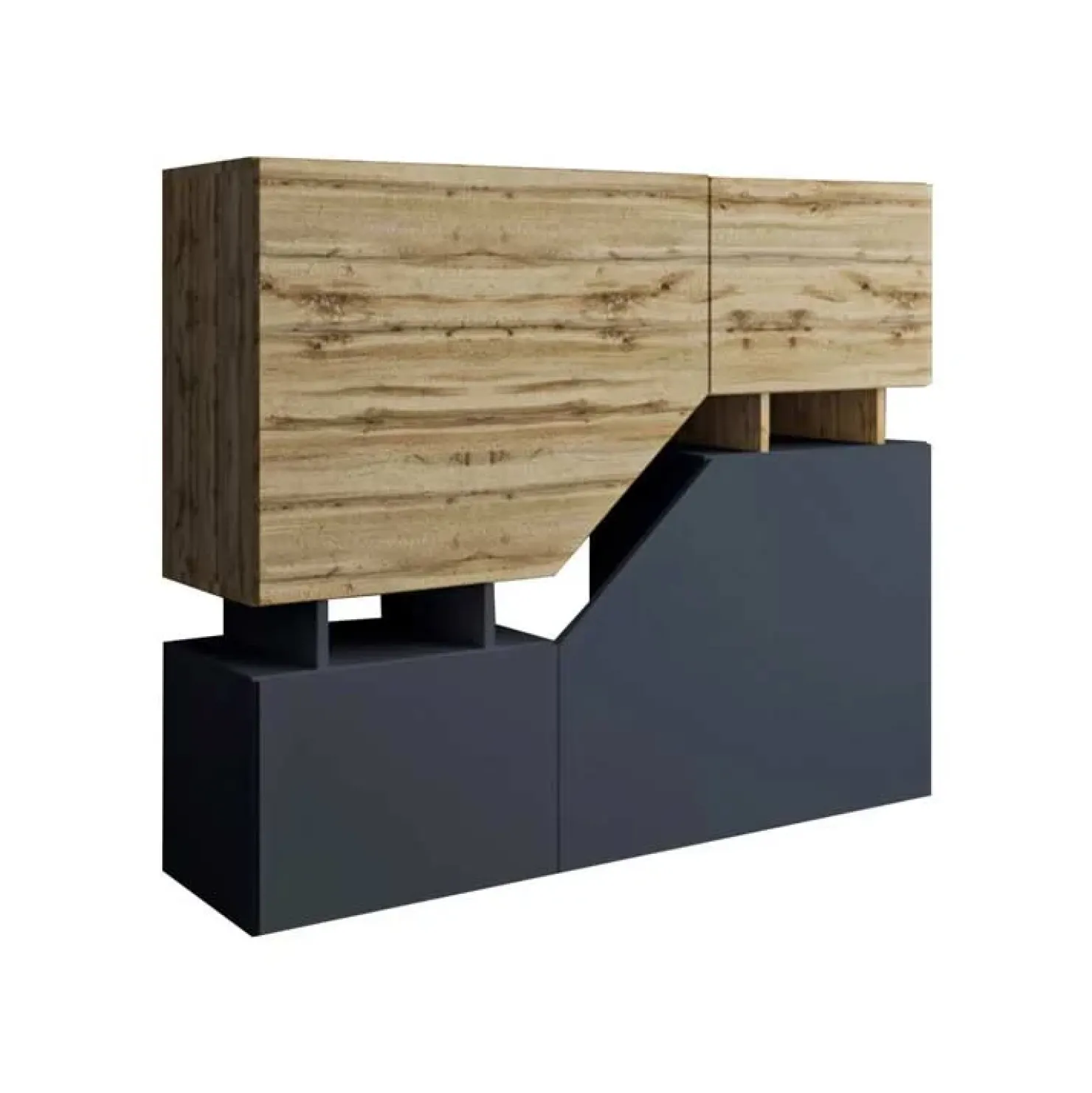 Garnero Arredamenti Credenza 120x100h cm moderna design rovere antracite Modesta Rovere - Antracite Online