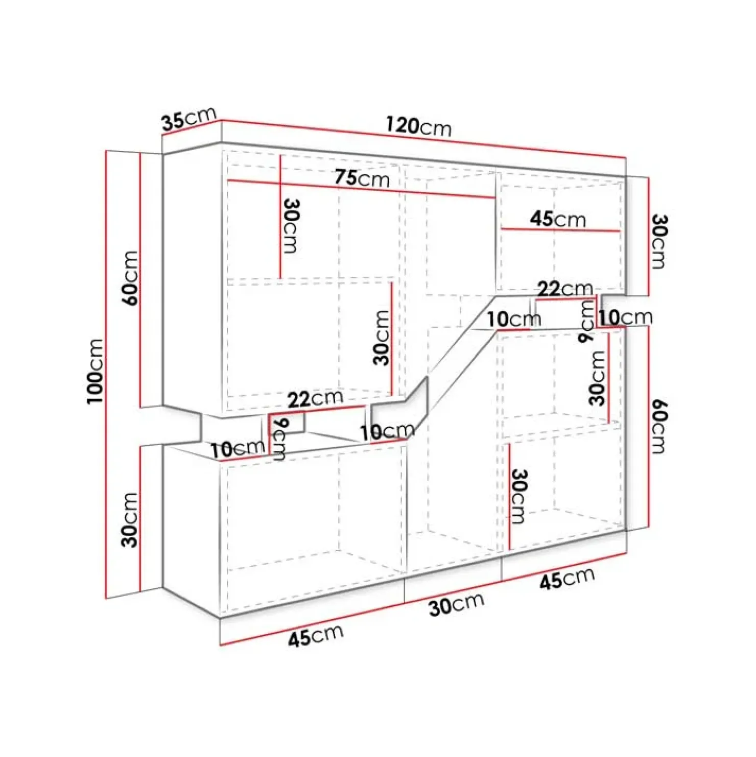 Garnero Arredamenti Credenza 120x100h cm moderna design rovere antracite Modesta Rovere - Antracite Online