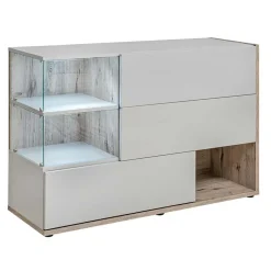 Garnero Arredamenti Credenza 120x77h cm moderna quercia grigio opaco Oviedo Gihome® Grigio - Rovere Outlet