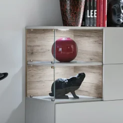 Garnero Arredamenti Credenza 120x77h cm moderna quercia grigio opaco Oviedo Gihome® Grigio - Rovere Outlet