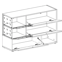 Garnero Arredamenti Credenza 120x77h cm moderna soggiorno rovere antracite Oviedo Gihome® Antracite - Rovere Rustico Discount
