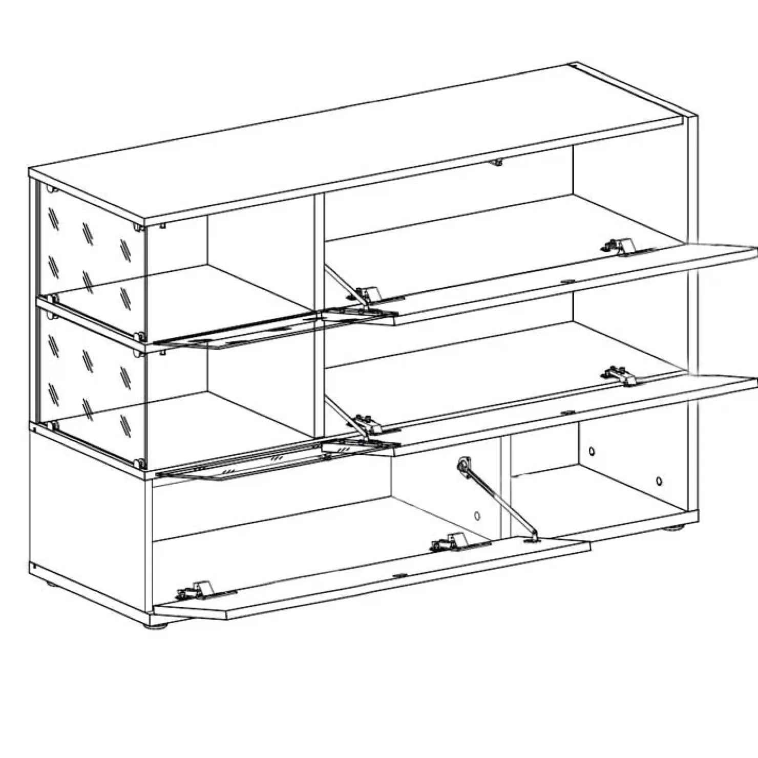 Garnero Arredamenti Credenza 120x77h cm moderna soggiorno rovere antracite Oviedo Gihome® Antracite - Rovere Rustico Discount