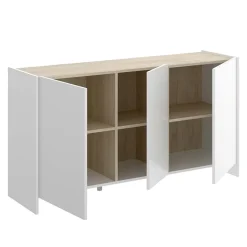 Garnero Arredamenti Credenza 138x75h cm moderna soggiorno bianco opaco rovere Norton Best