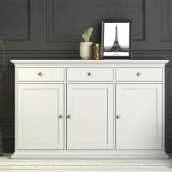 Garnero Arredamenti Credenza 143x92h cm shabby bianco opaco Avignon Gihome®