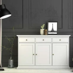 Garnero Arredamenti Credenza 143x92h cm shabby bianco opaco Avignon Gihome®