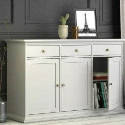 Garnero Arredamenti Credenza 143x92h cm shabby bianco opaco Avignon Gihome®