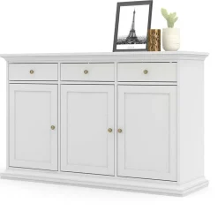Garnero Arredamenti Credenza 143x92h cm shabby bianco opaco Avignon Gihome®
