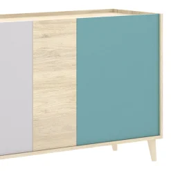 Garnero Arredamenti Credenza 180x75h cm soggiorno rovere grigio bianco petrolio Dominic Hot