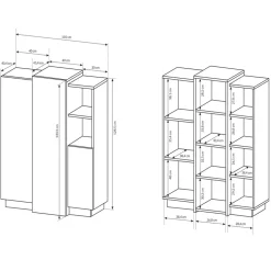Garnero Arredamenti Credenza 110x134h cm soggiorno 3 ante bianco opaco quercia James Outlet