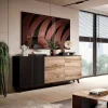 Garnero Arredamenti Credenza 160x82h cm soggiorno design industrial rovere nero Nandina Sale