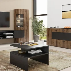 Garnero Arredamenti Credenza 165x71h moderna cm rovere scuro nero Maserati Rovere Rustico - Nero opaco Best